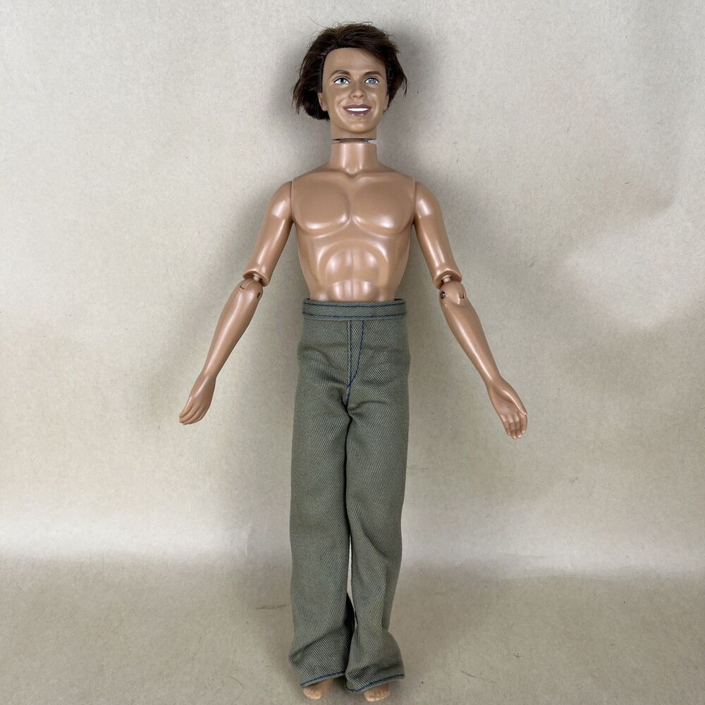 VTG Mattel Barbie Ken‎ Male Doll Brown Rooted Hair Articulated 1968 Body w/Pants